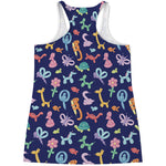 Animal Balloon Pattern Print Women's Racerback Tank Top