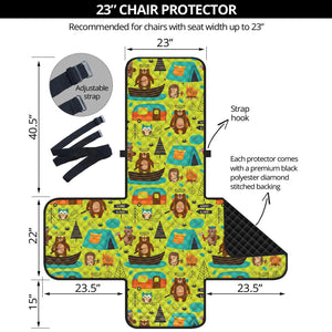 Animal Camping Pattern Print Armchair Protector