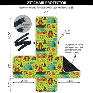 Animal Camping Pattern Print Armchair Protector