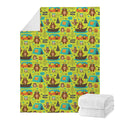 Animal Camping Pattern Print Blanket