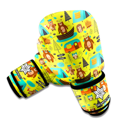 Animal Camping Pattern Print Boxing Gloves