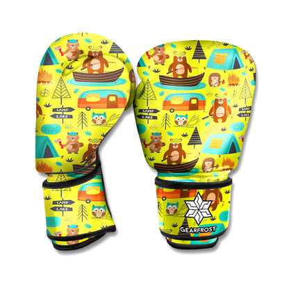 Animal Camping Pattern Print Boxing Gloves