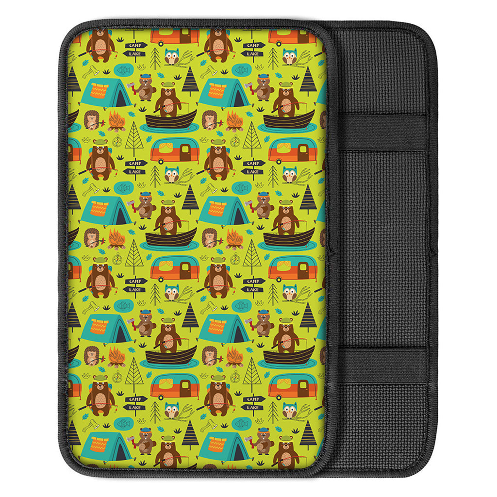 Animal Camping Pattern Print Car Center Console Cover