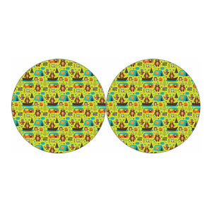 Animal Camping Pattern Print Car Coasters