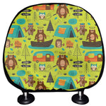 Animal Camping Pattern Print Car Headrest Covers