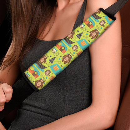 Animal Camping Pattern Print Car Seat Belt Covers