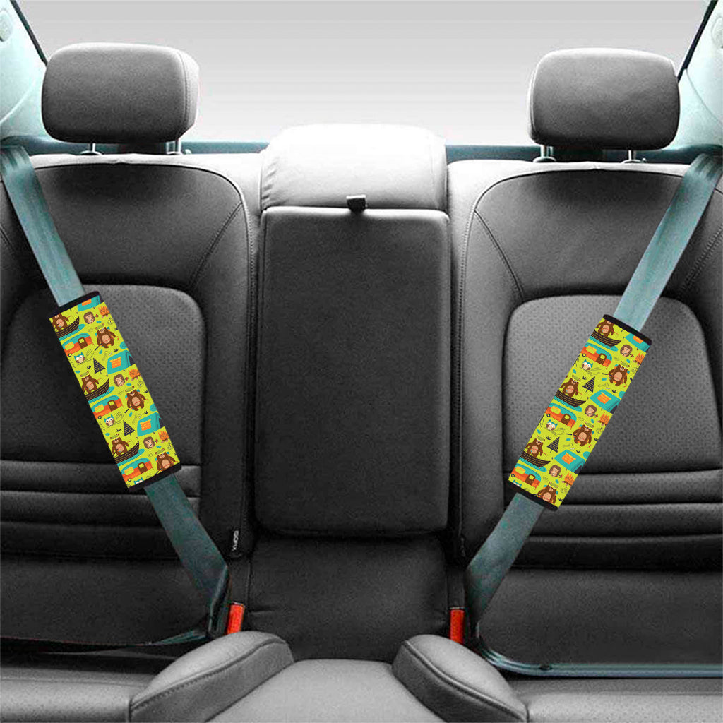 Animal Camping Pattern Print Car Seat Belt Covers