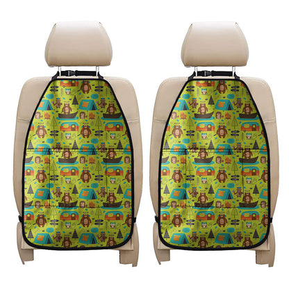 Animal Camping Pattern Print Car Seat Organizers