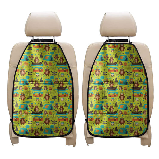 Animal Camping Pattern Print Car Seat Organizers