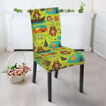 Animal Camping Pattern Print Dining Chair Slipcover