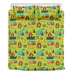 Animal Camping Pattern Print Duvet Cover Bedding Set