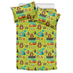 Animal Camping Pattern Print Duvet Cover Bedding Set