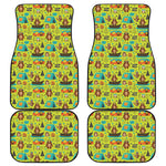 Animal Camping Pattern Print Front and Back Car Floor Mats