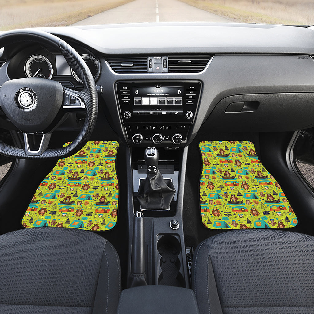 Animal Camping Pattern Print Front Car Floor Mats