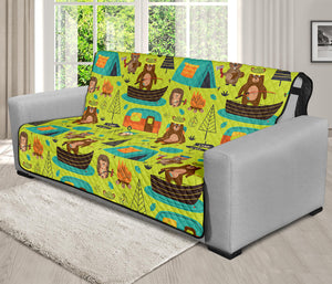 Animal Camping Pattern Print Futon Protector