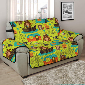 Animal Camping Pattern Print Half Sofa Protector