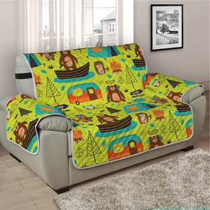 Animal Camping Pattern Print Half Sofa Protector