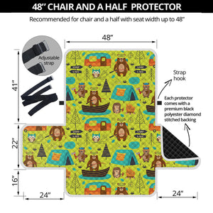 Animal Camping Pattern Print Half Sofa Protector