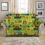 Animal Camping Pattern Print Loveseat Protector