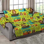 Animal Camping Pattern Print Loveseat Protector