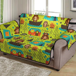 Animal Camping Pattern Print Loveseat Protector