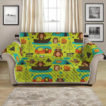 Animal Camping Pattern Print Loveseat Protector