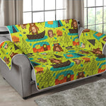 Animal Camping Pattern Print Loveseat Protector