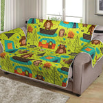 Animal Camping Pattern Print Loveseat Protector