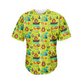 Animal Camping Pattern Print Men's Baseball Jersey