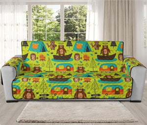 Animal Camping Pattern Print Oversized Sofa Protector