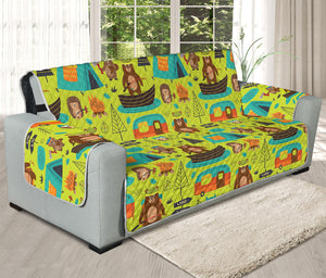 Animal Camping Pattern Print Oversized Sofa Protector