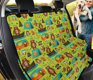 Animal Camping Pattern Print Pet Car Back Seat Cover