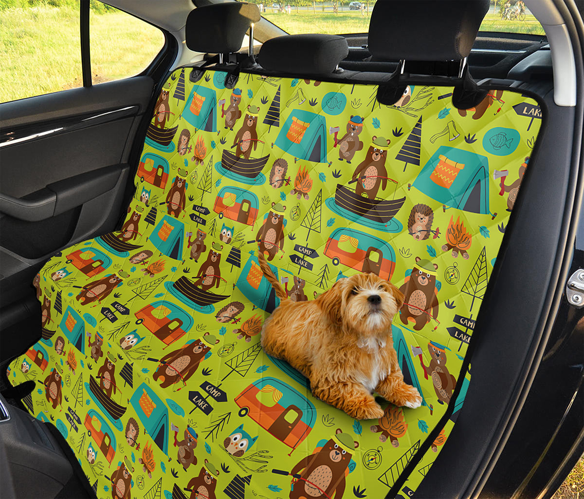 Animal Camping Pattern Print Pet Car Back Seat Cover