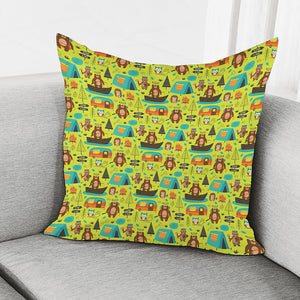 Animal Camping Pattern Print Pillow Cover