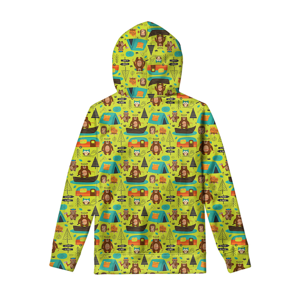 Animal Camping Pattern Print Pullover Hoodie