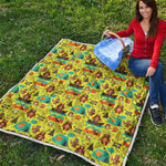 Animal Camping Pattern Print Quilt