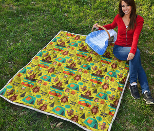 Animal Camping Pattern Print Quilt