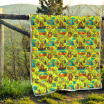 Animal Camping Pattern Print Quilt