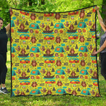 Animal Camping Pattern Print Quilt