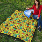 Animal Camping Pattern Print Quilt