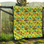 Animal Camping Pattern Print Quilt