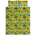 Animal Camping Pattern Print Quilt Bed Set