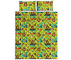 Animal Camping Pattern Print Quilt Bed Set