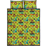 Animal Camping Pattern Print Quilt Bed Set