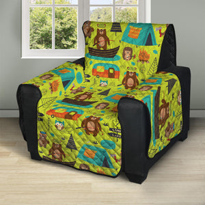 Animal Camping Pattern Print Recliner Protector