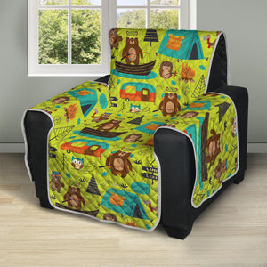 Animal Camping Pattern Print Recliner Protector