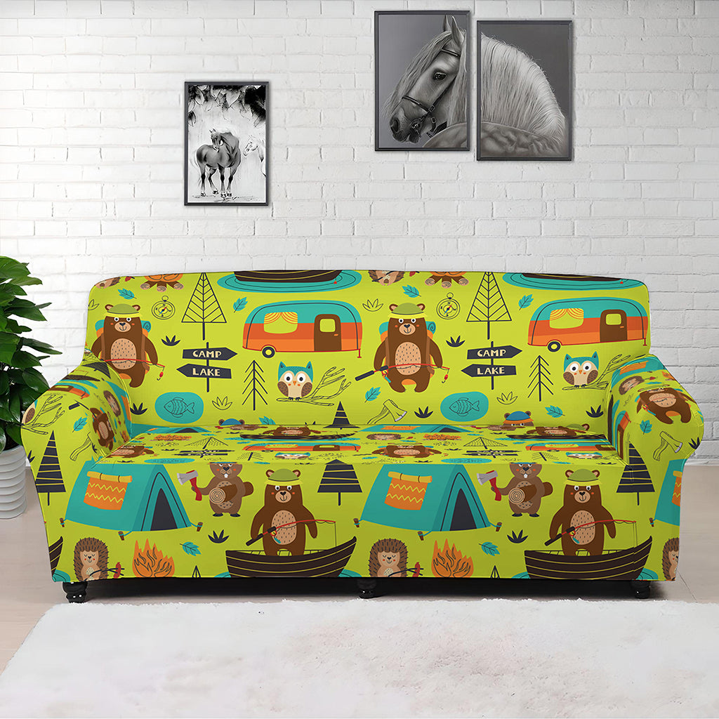 Animal Camping Pattern Print Sofa Cover