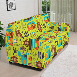 Animal Camping Pattern Print Sofa Cover