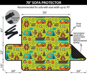 Animal Camping Pattern Print Sofa Protector