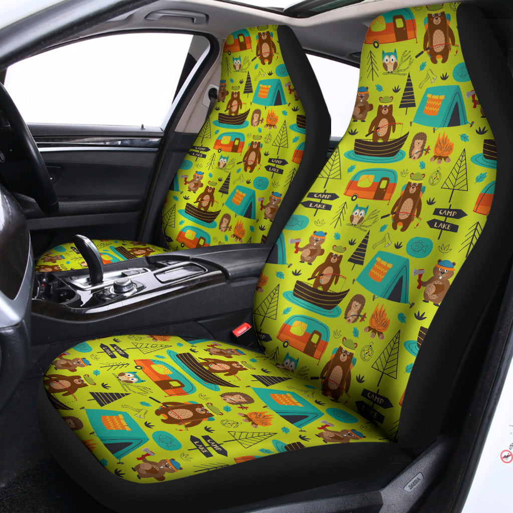 Animal Camping Pattern Print Universal Fit Car Seat Covers